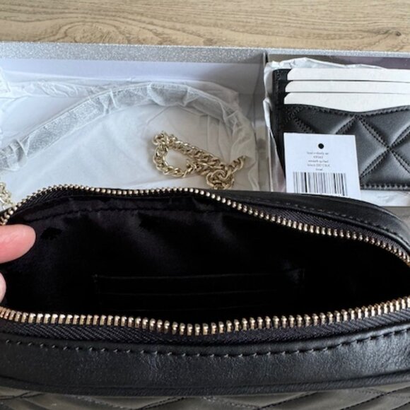 KATE SPADE ♠️ QUILTED LEATHER CROSSBODY CARD CASE SET - Picture 6 of 9